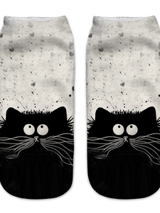 3D cute cat print socks