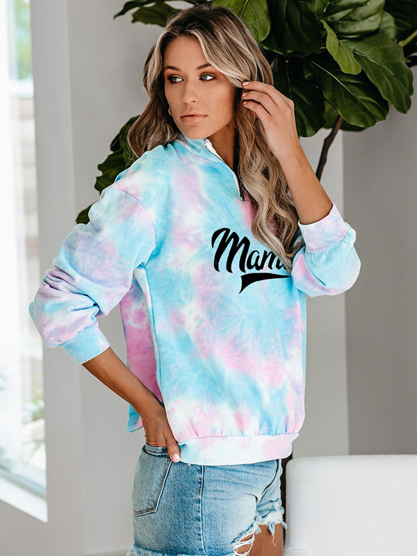 Mama Baumwolle Tie Dye Zip Sweatshirt