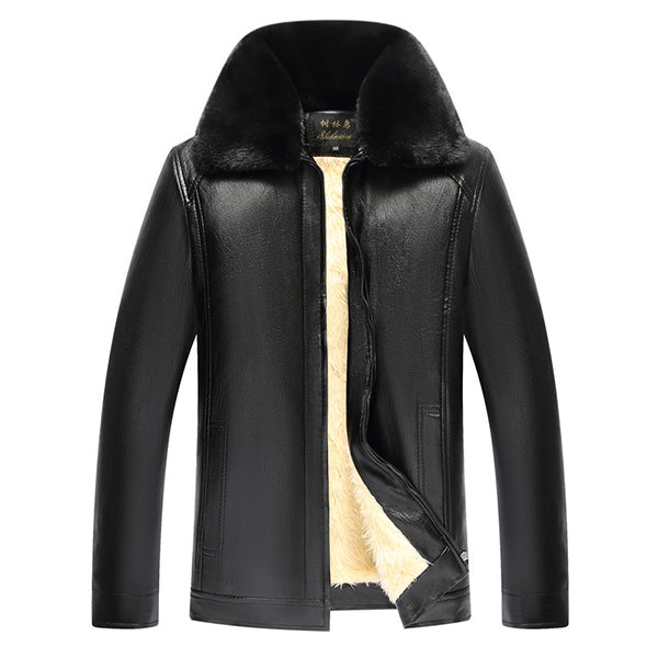Thick leather leather jacket 1