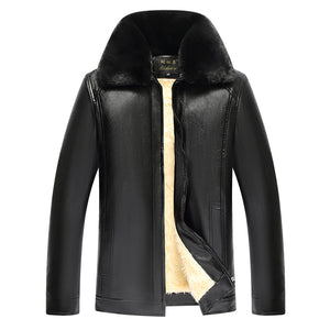 Thick leather leather jacket 1