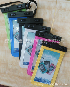 Fingerprint release arm with waterproof cell phone pocket