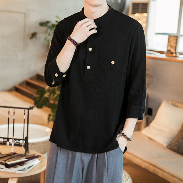 Camisa casual de lino para hombre