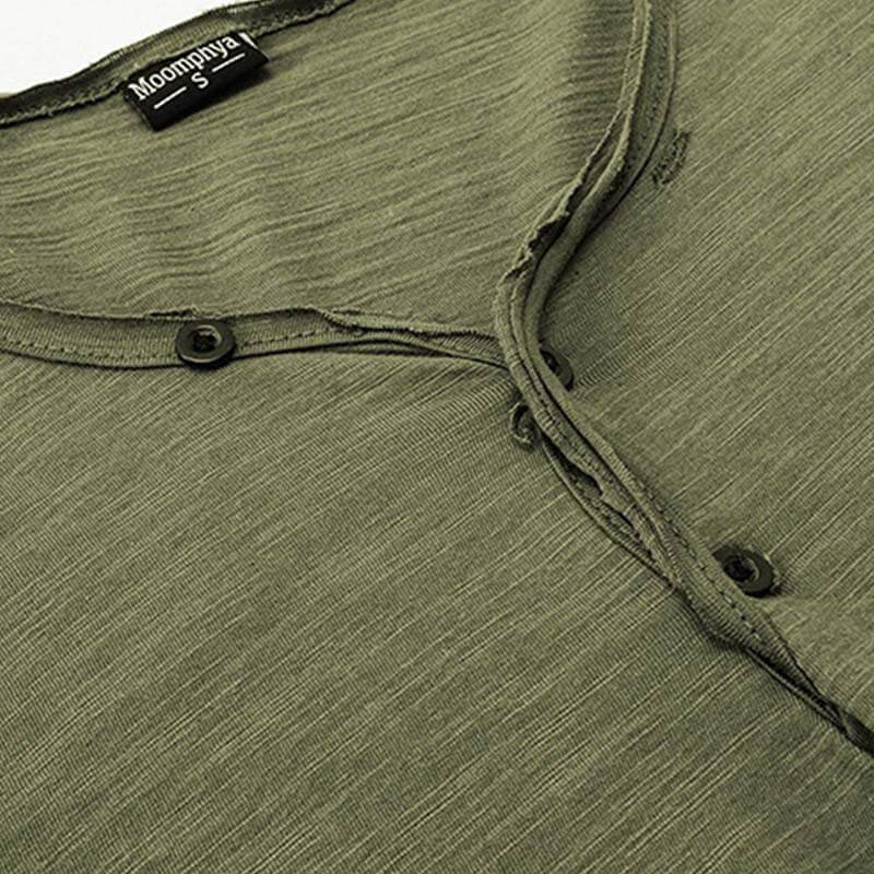 Vyriški laisvalaikio paprastų apvalių apykaklių vientisos spalvos mygtukai, marškinėliai iš poliesterio trumpomis rankovėmis