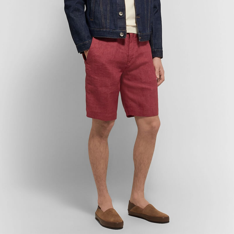 Cordones ultra suaves y cómodos de verano para hombres con cremallera, shorts de lino ecológicos