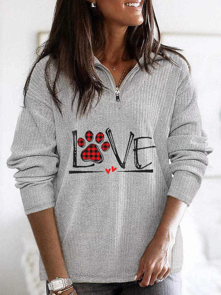 Hund Liebe drucken lässig Reißverschluss oben