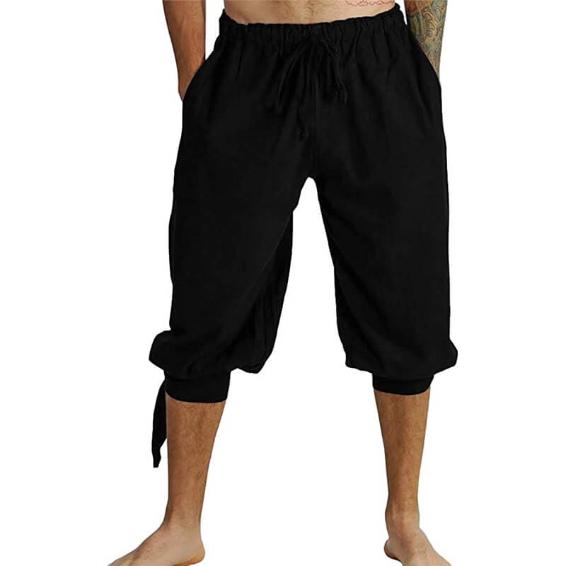 Pantalones cortos de lino de cintura elástica de cuerda suave transpirable de verano para hombres