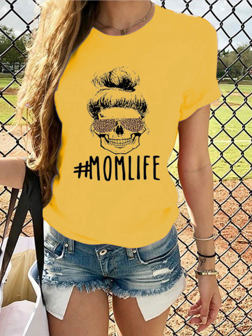 Camiseta de mujer Skull Mom Life