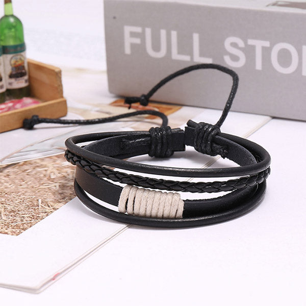 Rankų darbo odos apyrankė vyrams