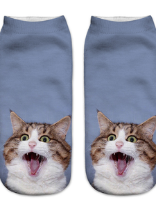 3D cute cat print socks