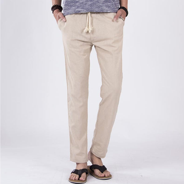 Calzoncillos de algodón y lino rectos para hombres