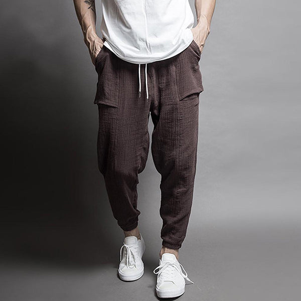 Pantalón de lino cónico para hombre