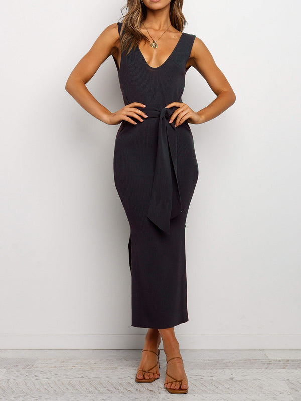 Lässiges Bodycon Split Midikleid