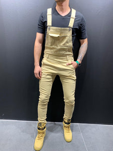 Wish Amazon moda hombre tirantes mamelucos de mezclilla pantalones de mezclilla rasgados comercio exterior monos populares