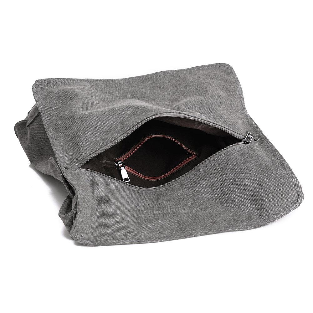 Bolso de hombro de lona casual desordenado para mujer