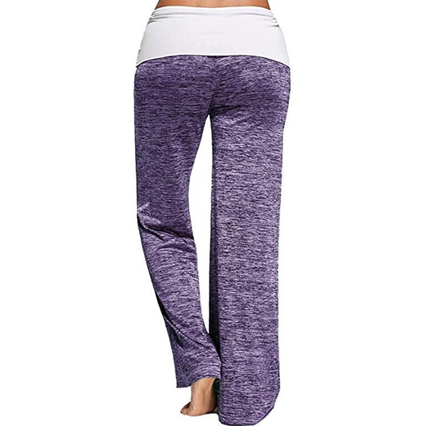 Pantalones casuales de yoga de pierna ancha que combinan con el color