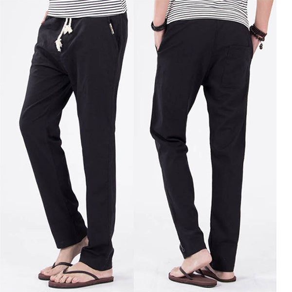 Calzoncillos de algodón y lino rectos para hombres