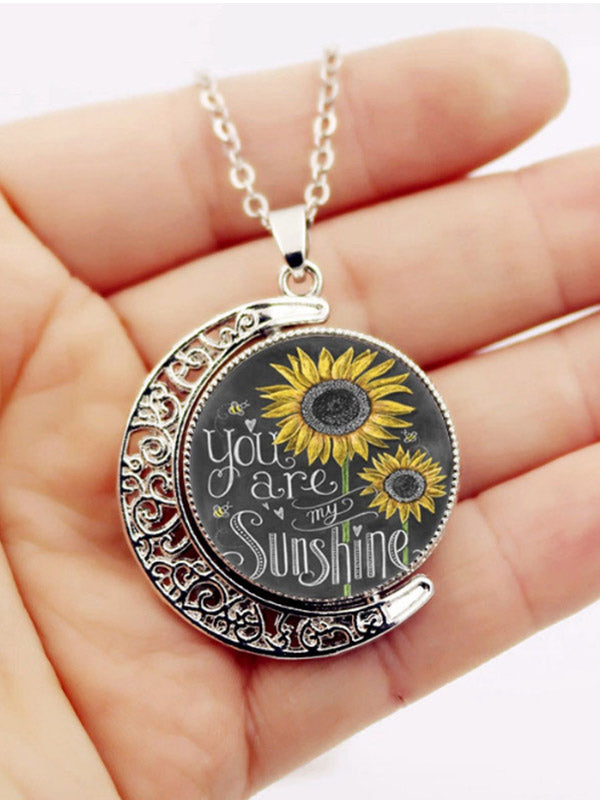 Eres mi collar giratorio vintage Sunshine de doble cara