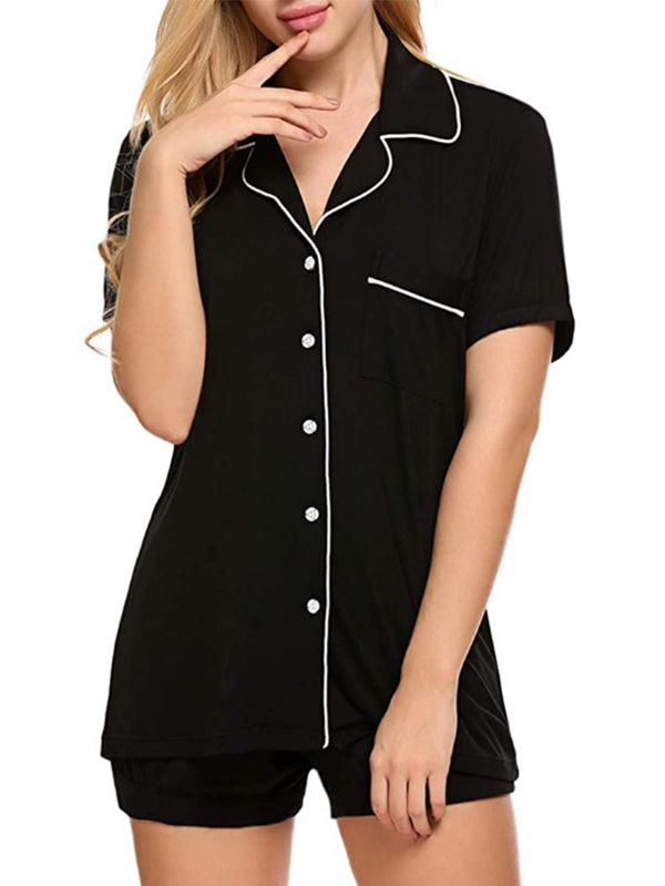 Moterų kasdieniai atspausdinti trumpų rankovių pižamos komplektai ir namų apranga