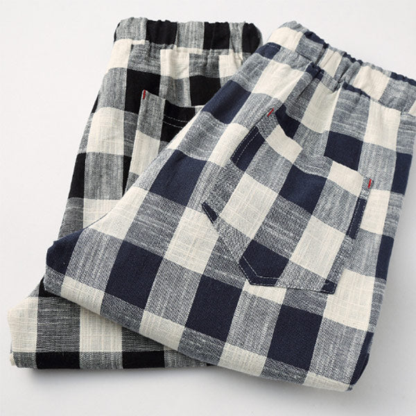 Shorts de lino a cuadros para hombre