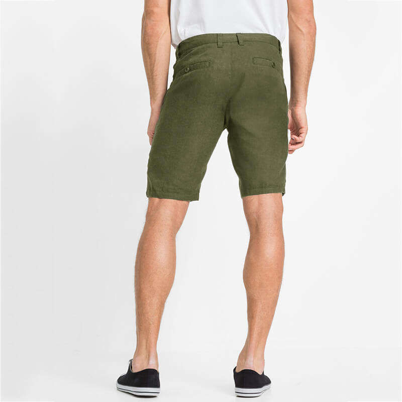 Pantalones cortos transpirables, ligeros y suaves hechos de lino natural, para hombres de estilo urbano de verano