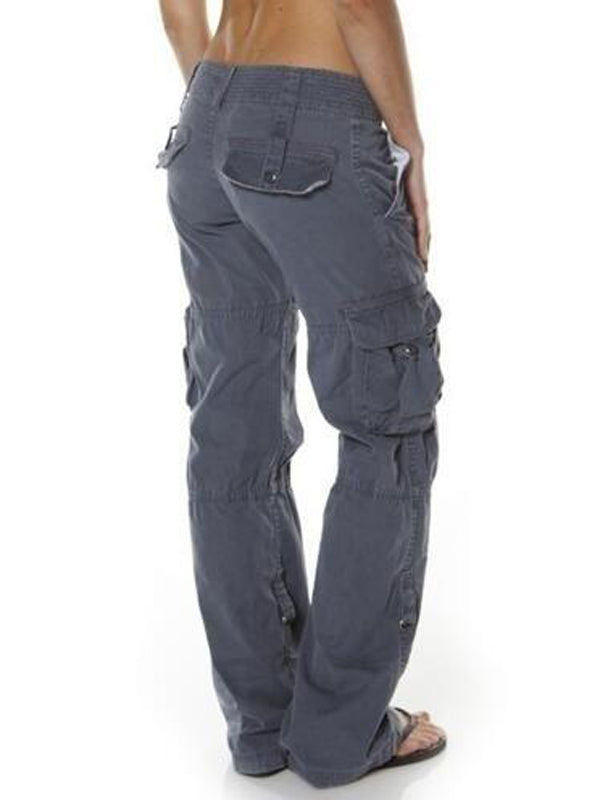 Overol de color salvaje con múltiples bolsillos para mujer