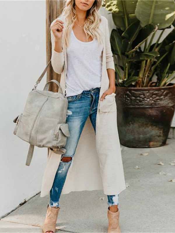 Jersey de bolsillo de manga larga abotonado