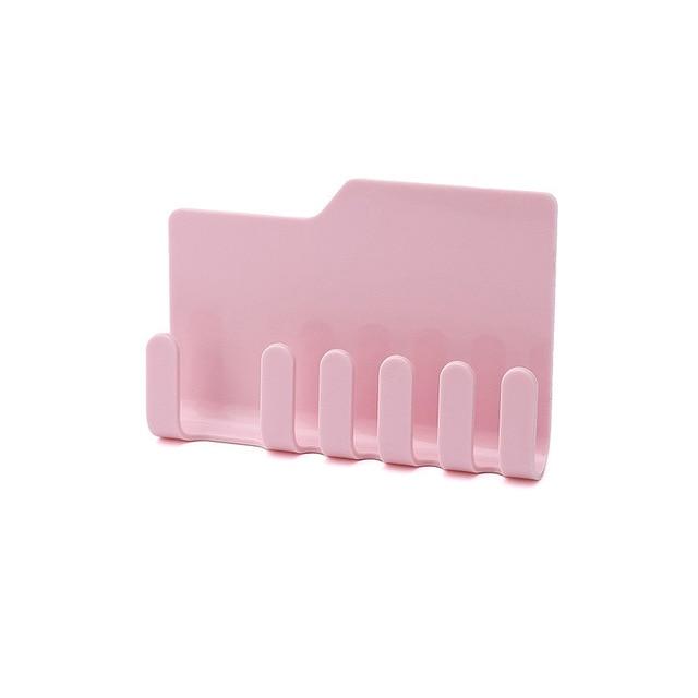 BalleenShiny Cute Animated Baño Cocina Cara sonriente Cepillo de dientes Toalla Estante de almacenamiento Chupete Gancho Soporte de pared