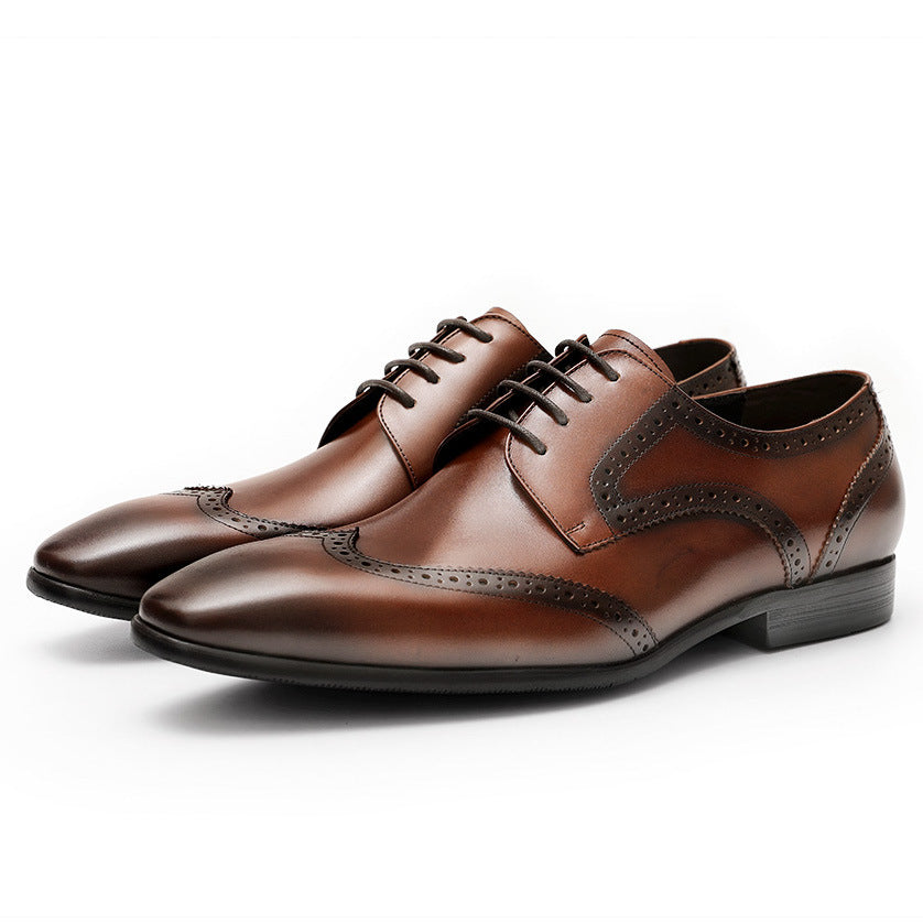 Sactino Brogue zapatos de cuero marrón / negro