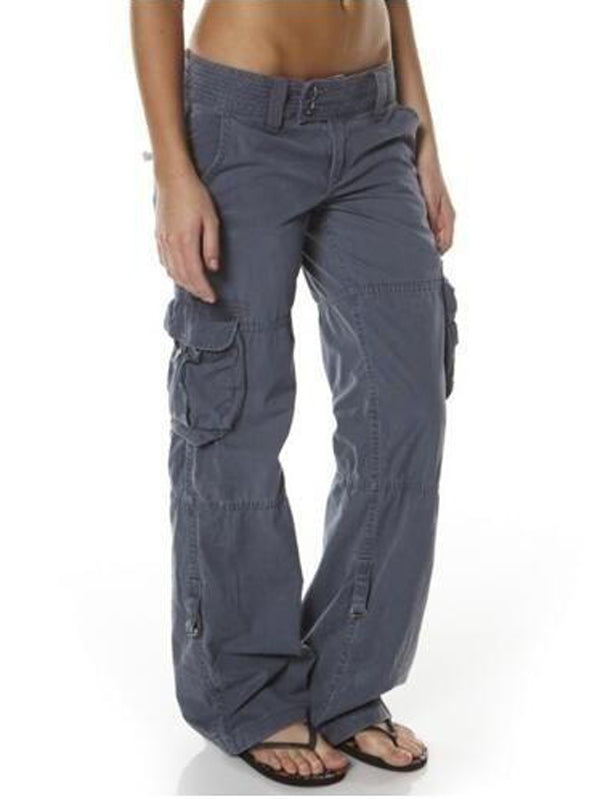 Overol de color salvaje con múltiples bolsillos para mujer