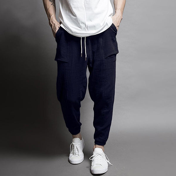 Pantalón de lino cónico para hombre