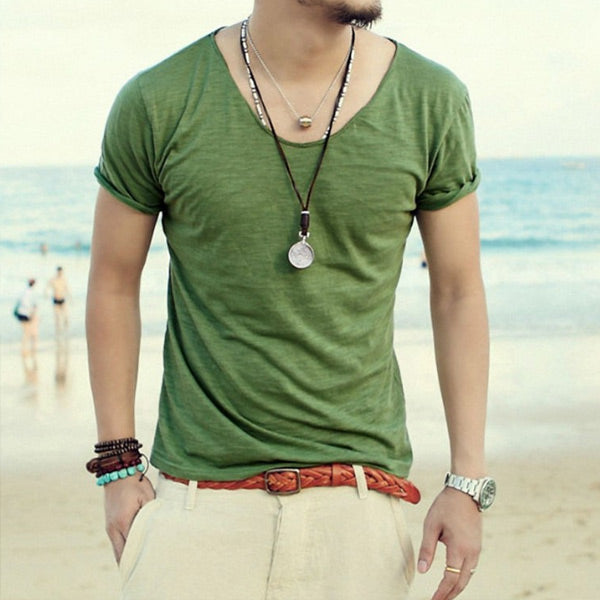 Camiseta robusta, fina y de manga corta para hombre.