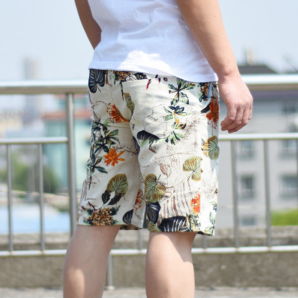 Pantalones sueltos de algodón y lino para hombres.