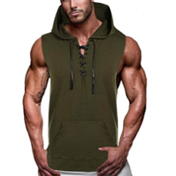 Chaleco casual con capucha para hombres.