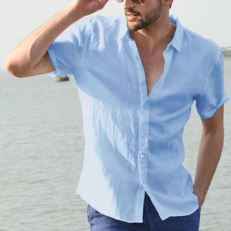 Herren Urlaub Leinen Casual Shirt