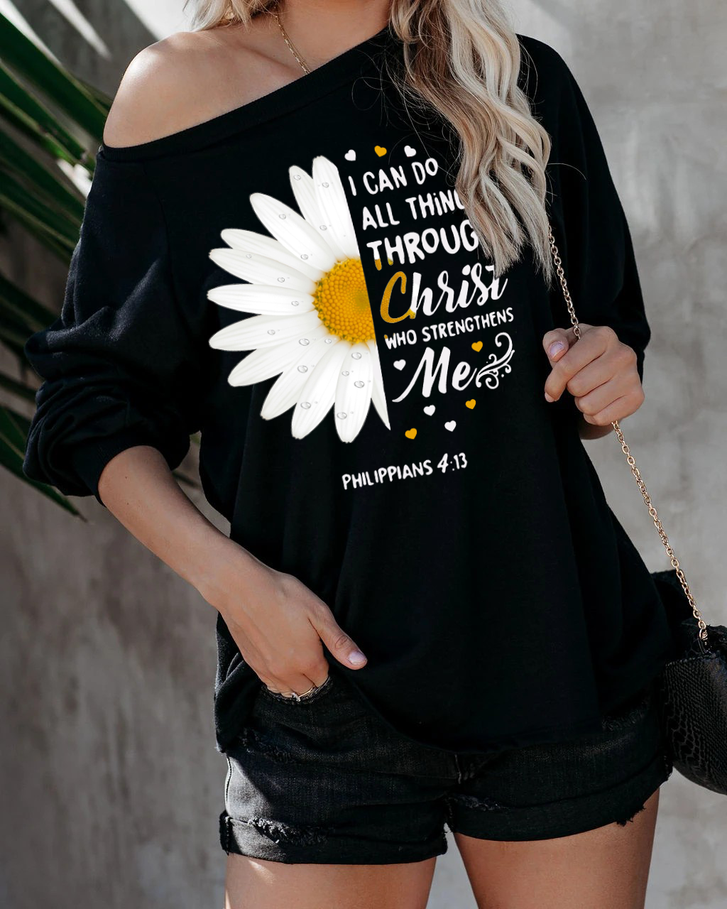 Puedo hacerlo a través del top sin hombros de Christ Daisy