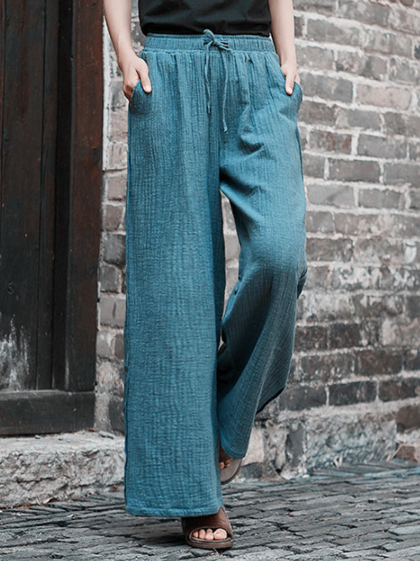 Corbatas grandes de lino y algodón retro para mujer