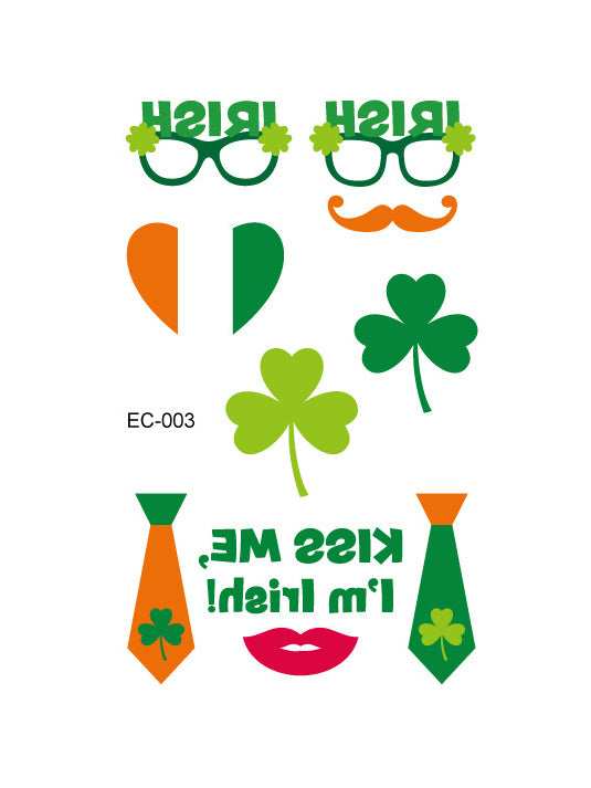 Pegatinas de tatuajes infantiles en la cara para St. Para el día de patricio