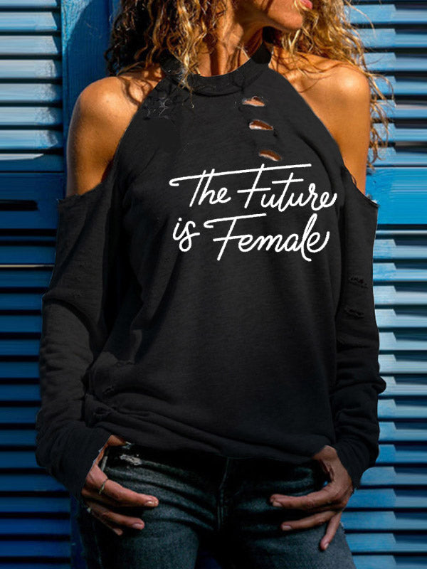 Mujeres El futuro es una mujer libre sin hombros.