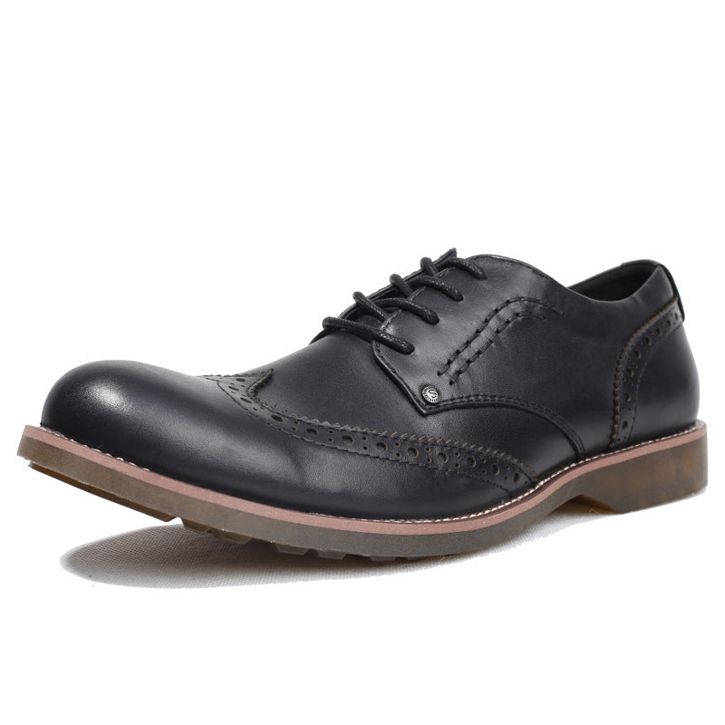 Sactino Brogue zapatos de cuero marrón / negro