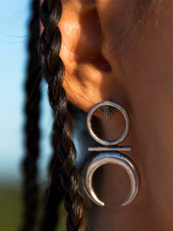 Pendientes de runa afortunada étnica vintage para mujer