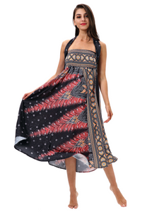 Use un vestido de playa de rock de moda con Phoenix Feather Print 2