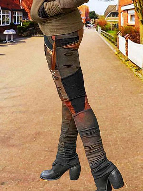 Pantalones pitillo de mujer con efecto arruinado