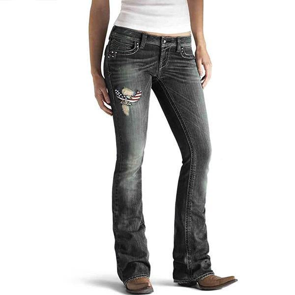 Women&#39;s Ruby Hip Hugger Cloud Old Glory Bootcut Jeans