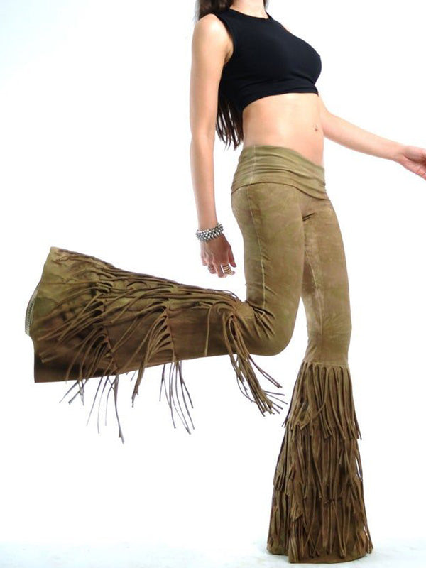 Moteriškos „Vintage Tribal“ prancūziškos liepsnos kelnės