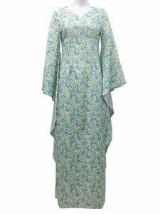Böhmisch bedrucktes Strandkleid mit Rüschenärmeln
