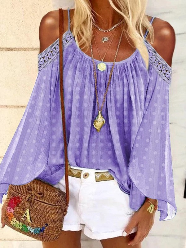 Diadema bohemia con mangas largas y tirantes de camisa.