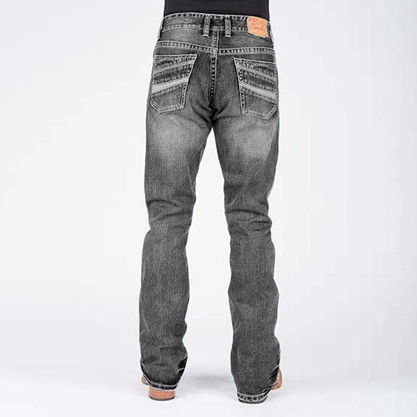 Jeans con corte de zapato piezo denim inverso de baja nobleza