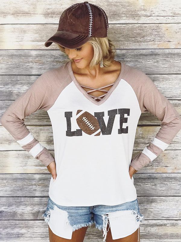 Criss-Cross Langarm Fußball Love Top