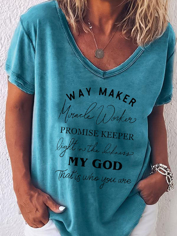 Women&#39;s Way Maker Miracle Worker Versprechen Keeper Light In The Darkness Mein Gott, der du bist Kurzarm-Top