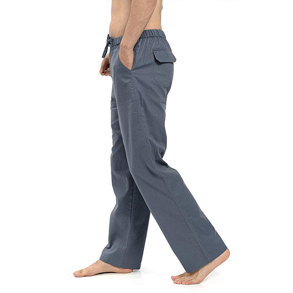 Pantalón de lino transpirable de longitud media.